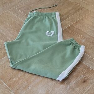 PINK Victoria's Secret Ivy Fleece Jogger Swratpants White Crest Logo XXL NWT